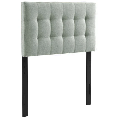 Modway Lily Tufted Linen Fabric Upholstered Twin Headboard in Gray