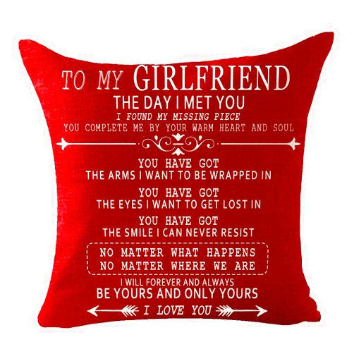 LIPOR Blessing to My Girlfriend Be Yours and Only Yours I Love You Red Background Valentine's Day Birthday Gift Cotton Linen Square Throw Waist Pillow Case Decorative Cushion Cover Pillowcase 18