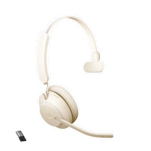 Jabra Evolve2 65 USB-A MS Mono - Beige Wireless Headset/Music Headphones