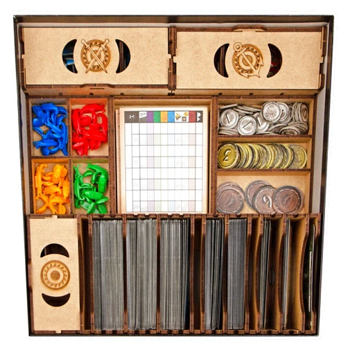 TowerRex Board Game Organizer for 7 Wonders board game box 1st Ed, 7 Wonders Cities expansion, 7 Wonders Armada expansion, 7 Wonders Leaders, 7Wonders game organizer insert storage kit accessories