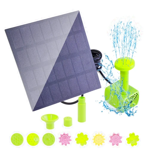 BOMAROLAN Solar Bird Bath Fountain Pump, Upgrade 1.4W Free Standing Solar Fountain with 9 Nozzle, Outdoor Submersible Fountain Panel Kit for Pond, Pool, Patio, Garden Rectangle