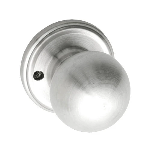 Copper Creek Dummy Interior Door Knob – ANSI Grade-3 Certified, Modern Heavy Duty Handle, Easy Install and Reversible for French Doors & Closets, Non Turning – Satin Stainless (1 Pack)