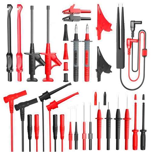 Goupchn 25PCS Silicone Multimeter Test Leads Kit with Replaceable Wire Piercing Probes Set, Alligator Clips, Test Hook Clips, Testing Tweezer for Digital Electrical Multimeter Testing