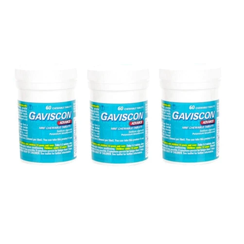 A2Z STORE Gaviscon Advance Chewable Peppermint 60 Tablets Pack Of 3