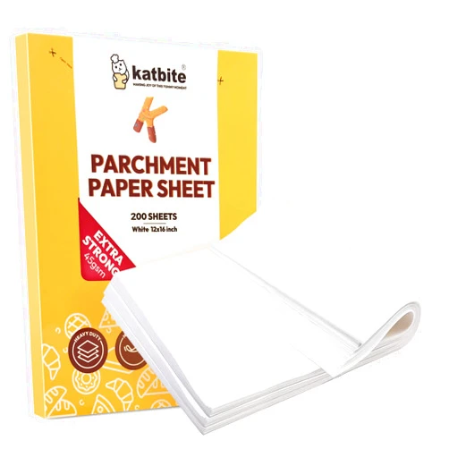 Katbite 200PCS 12x16 In Heavy Duty Flat Parchment Paper, Parchment Paper Sheets for Baking Cookies, Cooking, Frying, Air Fryer, Grilling Rack, Oven(12x16 Inch)