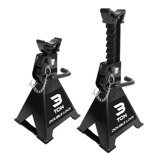 Torin AT43005AB Steel Heavy Duty Jack Stands: Double Locking Pins, 3 Ton (6,000 lb) Capacity, Black, 1 Pair (2 Pack)
