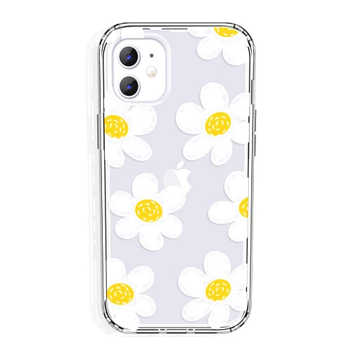 GYZYA for iPhone 11 Case Clear 6.1 Inch with Pattern Design, Protective Slim TPU Cover + Shockproof Bumper for Women and Girls (Cute Sunny Flowers)