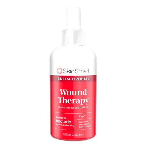 SkinSmart Antimicrobial Wound Therapy, Hypochlorous Acid Safely Removes Bacteria so Wounds Can Heal, 8 Ounce Clear Spray