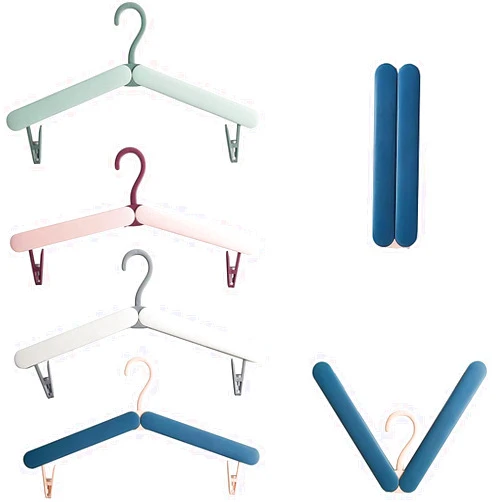 SZTLKHH 4pcs Folding Coat Hanger,Portable Travel Clothes Hanger,Travel Accessories Foldable Clothes Drying Rack for Travel