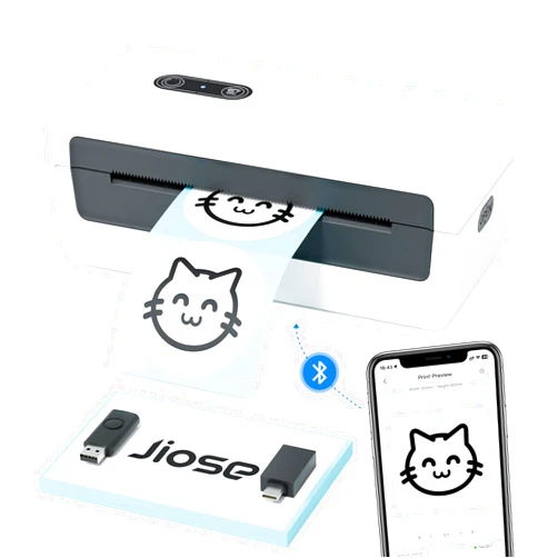 Jiose 4x6 Thermal Label Printer for Small Business - Shipping Label Maker for Postal Mailing Address