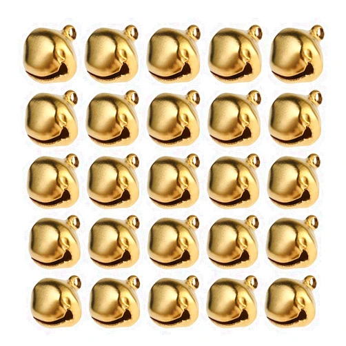 WINOMO Gold Gingle Bells Bulk for Jewelry Making and Christmas Tree Wedding Decoration 12mm 100PCS