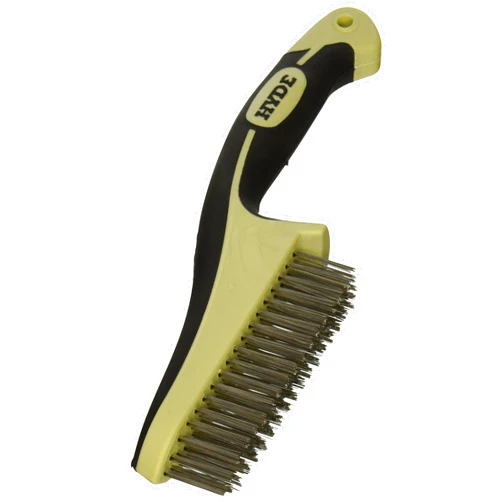 Hyde - 181348 HYDE 46842 Stainless Steel Wire Brush with narrow profile, 11-inch, MAXXGRIP PRO