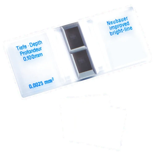 Creahub Improved Neubauer Hemocytometer Cell Counting Chamber with Bright Line Hemocytometer, Cellware Chambers with 2 Pcs Cover Glass for Counting Cells, Pollen in Laboratory Factory Medical