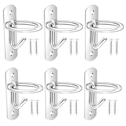 Worldity 6 Pack Bucket Hooks, Heavy Duty Iron Equestrian Bucket Hook Hangers, Multi-functional Horse Water Bucket Hook for Hanging Horse Supplies, Feeding horse, Tying horse