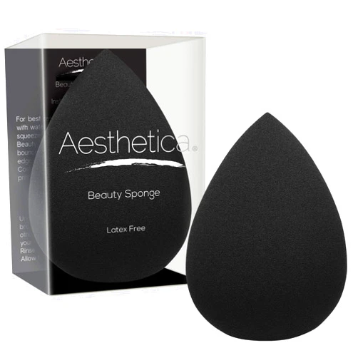 Aesthetica Cosmetics Beauty Sponge Blender - Latex Free and Vegan Makeup Sponge Blender - For Powder, Cream or Liquid Application - One Piece Make Up Sponge