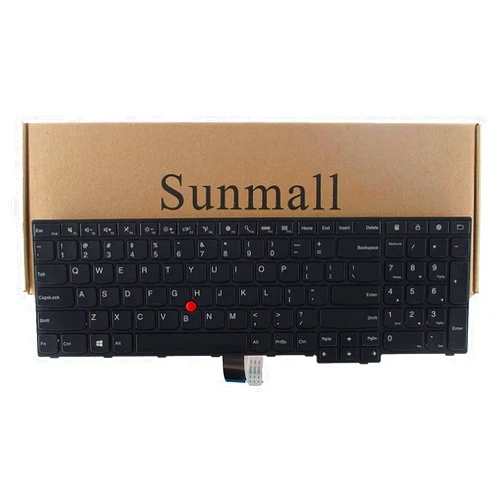 SUNMALL Laptop Keyboard Replacement with Frame Compatible with Lenovo Thinkpad E550 E550C E555 E560 E565 Series Laptop Black US Layout