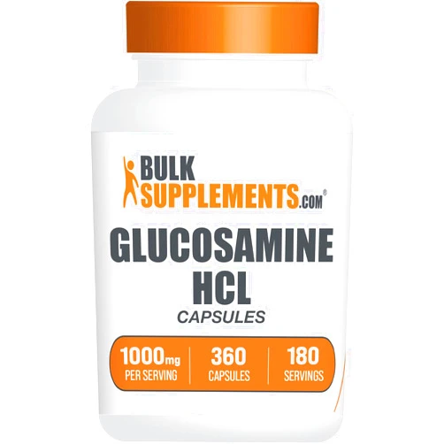 BulkSupplements.com Glucosamine HCl Capsules - Glucosamine 1000mg, Glucosamine Supplement, Glucosamine Capsules - Joint Supplements, Gluten Free, 2 Capsules per Serving, 360 Capsules