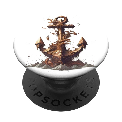 Segeln Kapitän Meer Boot Taufe Geschenk Anker Nautical marine anchor for boat owners PopSockets Swappable PopGrip