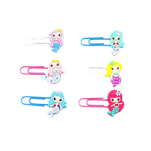 Mixtecc 6-Pack Mermaid Bookmark,Cute Colorful Silicone Bookmarks for Party Favor and Book Lovers