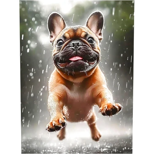 UIBDVKS 5D DIY French Bulldog Diamond Painting Kit Funny Dog Diamond Art Full Round Drill Home Decor Bathroom Wall Decor Festive Gift Home Decoration 12x16 INCH