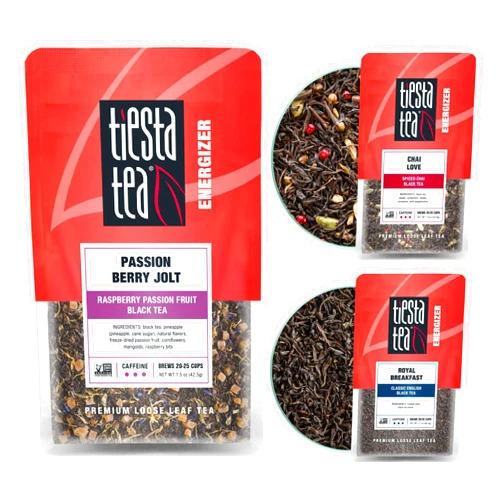 Tiesta Tea - Black Loose Leaf Tea Gift Box, 3 Pouches, High Caffeine, Hot & Iced Tea, Variety Pack with Chai, Fruit Black & English Breakfast Tea Bags, Loose Leaf Black Tea Assortment