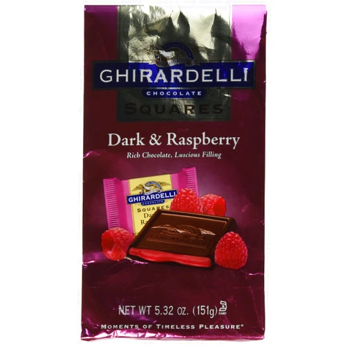 Ghirardelli Chocolate Company Ghirardelli Dark Chocolate Raspberry Squares, 5.32 Ounces