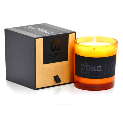 DECOCANDLES Urban Concepts by DECOCANDLES - Lemongrass & Wild Basil - Highly Scented Soy Candle - Long Lasting - Hand Poured in USA (9 Oz.)