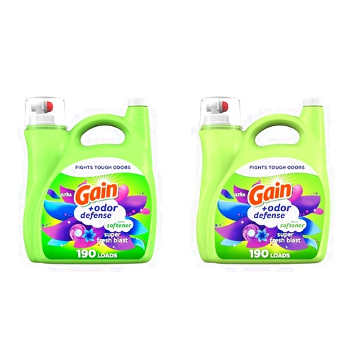 Gain + Odor Defense Liquid Fabric Softener, Super Fresh Blast Scent, 140 oz 190 Loads, HE Compatible (Pack of 2)