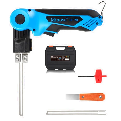 MINOVA Rotatable Electric Hot Knife Foam Cutter Styrofoam Cutting Tool Kit Air Cooled 250W AC Hot Knife Cutter Foam Cutting Tool Kit 5 Blades with Heavy-Duty Case 4 Blades (US-SP07Y-JP)