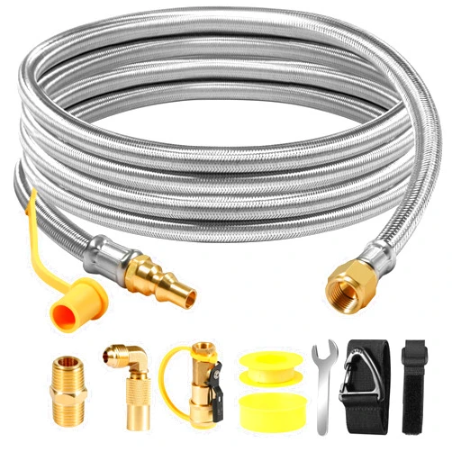 NQN 12FT Propane Quick Connect Hose for RV to Gas Grill, RV Quick Connect Propane Hose with 1/4