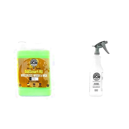 Chemical Guys WAC_707RU EcoSmart-RU Ready to Use Waterless Car Wash and Wax (1 Gal) and Acc_130 Professional Chemical Resistant Heavy Duty Bottle and Sprayer (32 oz)