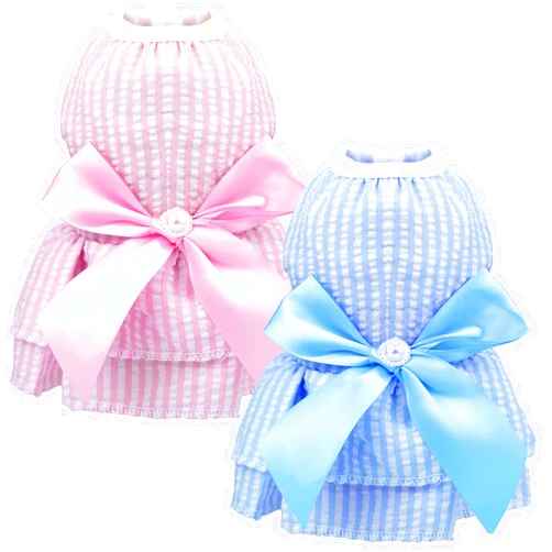 Naturahand 2 Pcs Dog Dresses for Small Medium Puppy Girl Female Xs Clothes Summer Princess Doggie Tutu Skirt Outfit Size M