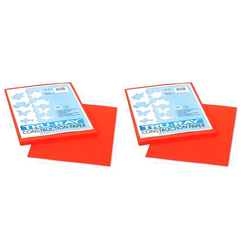 Tru-Ray Pacon PAC103002 Tru-Ray Construction Paper, 9 x 12 Inches, Orange, 50 Sheets (103002) (Pack of 2)