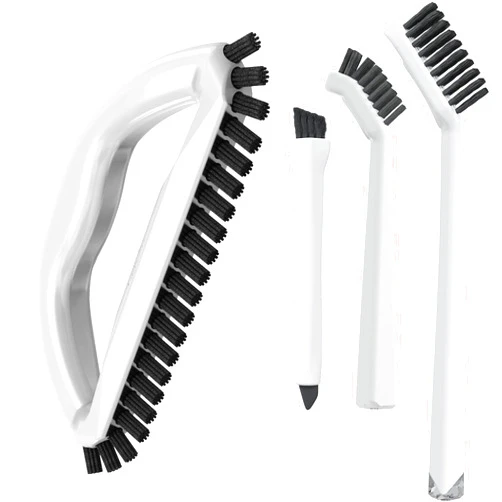 The Crown Choice Grout Cleaning Brush Set (4 Pcs) Heavy Duty Hand Grout Scrub Brush & Detail Cleaning Brush Set for Baseboards,Floor, Corners, Shower, Bath Tub & Tiles
