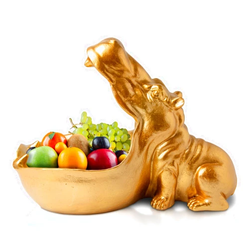 Comfify Hip Hippo Resin Figurine – Funky Hippopotamus Sculpture with Open Bowl Design for Snacks, Keys, or Trinkets – Decorative Holder with Elegant Golden Finish – Playful Accent for Modern Déco