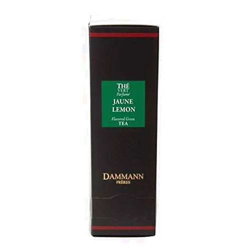 DAMMANN FRERES - JAUNE LEMON Green Tea - 24 wrapped crystal envelopped tea bags