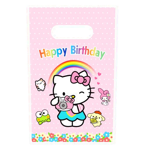 Hengulus HACBYUTY 30pcs Hello Cat Kitty Birthday Party Gift Bags Candy Bags Goody Bags Hello Cat Kitty Birthday Party Supplies Decorations