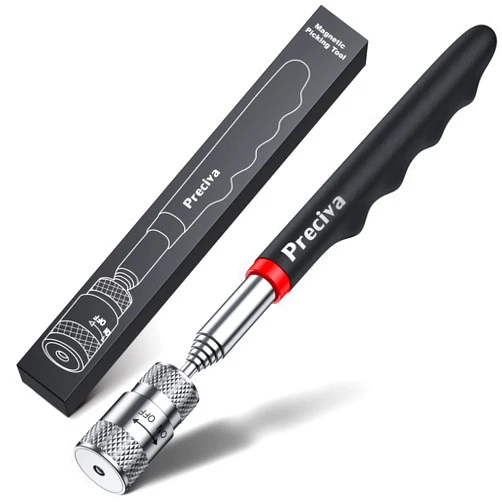 Preciva Magnetic Telescoping Pick Up Tool, Preciva Magnetic Picking Tool with LED Flashlight Retriever Wand 19.5 to 68 CM Telescopic Magnet Stick(ONE PACK)