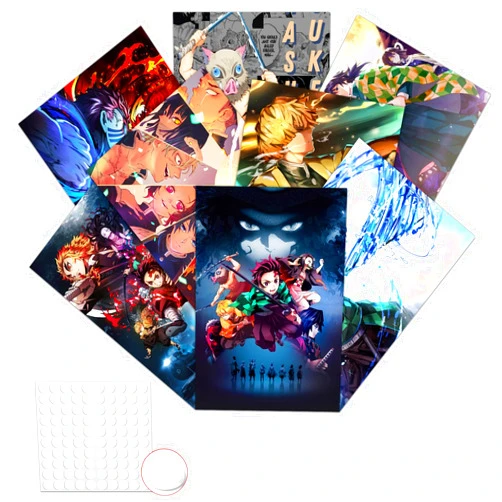 Babymiu Anime Wall Poster 8-Pack 11.5 x 16.5 INCH,Anime Gifts Merch Party Supplies Unframed Version HD Printing Poster for Room Club Wall Art Decor.