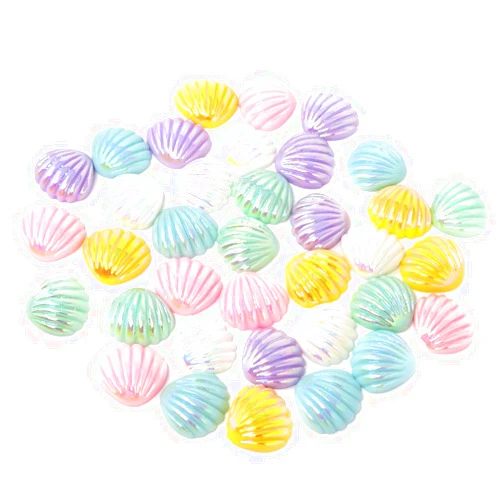 Honbay 36PCS Slime Charms Flatback Resin Charms Cute Shell Embellishments for Hair Clips, Photo Frames, Phone Cases, Jewelry Boxes, Stationery Boxes, Scrapbooking, DIY Crafts, etc