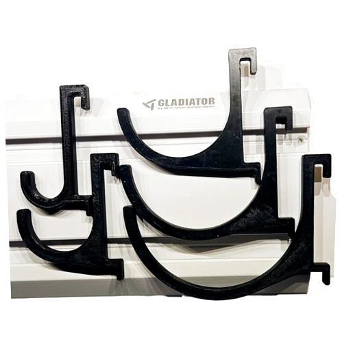 Generic 5-Pack J-Hook Set for Gladiator Gearwall and Geartrack Storage System, Various Sizes 1-5 Inch, Black, Made in USA