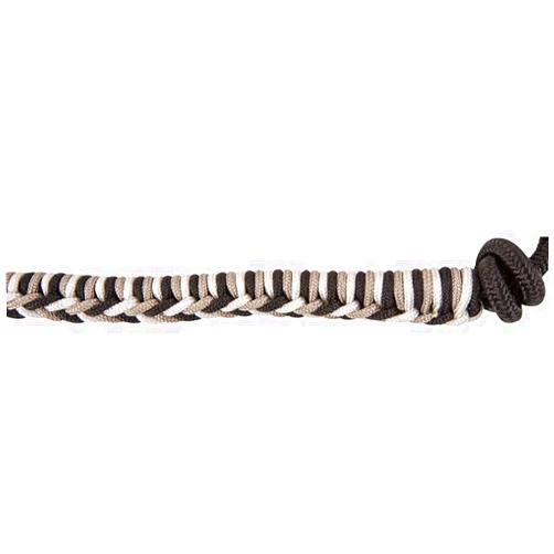 Classic Equine 3-Tone Rope Halter and 8-Foot Leadrope, Black-Tan-White