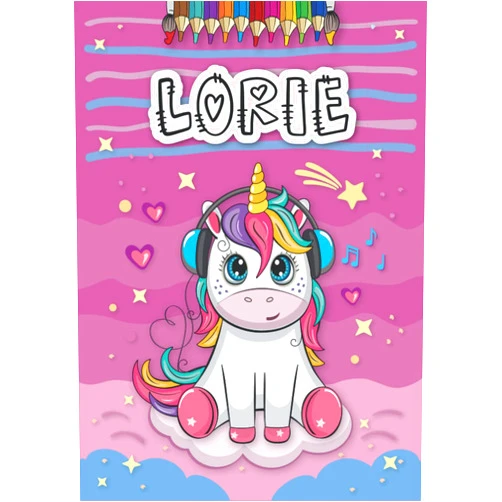Pri Lina Joy Publishing Lorie: Livre de coloriage personnalisé pour Lorie | Licorne | Cadeau d'anniversaire pour fille ... | 4 à 8 ans | 25 motifs de licorne avec le prénom ... format A4 (21 x 29.7 cm) (French Edition)