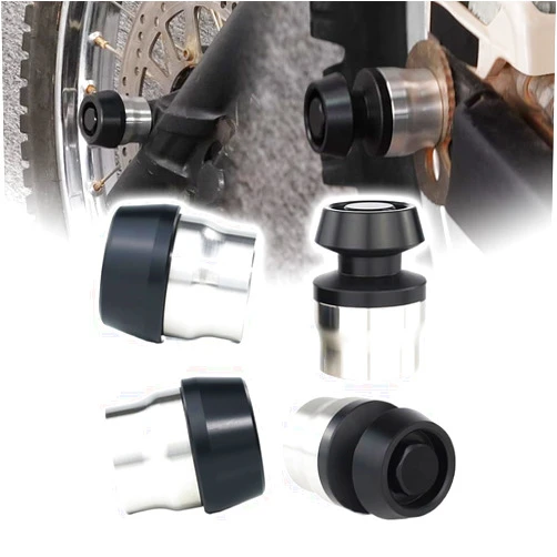 Xitomer Front & Rear Axle Sliders + Swing Arm Bobbins, Fit for Motorcycle Rear Axle Frame Sliders & Axle Guards Bike Axle Sliders Wheel Crash Protector