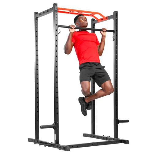 Sunny Health & Fitness Power Rack and Cage Add-on Attachment Accessory: Bar Holder, Dip Bars, J-Hook, LAT Pulldown, Pull Up Bar, Landmine, or U-Ring