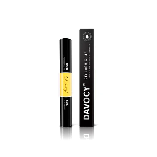 Davocy DIY Eyelash Extension Bond and Seal for Individual Cluster Lashes, Strong Lash Adhesive Super Strong Hold 48 Hours, Gentle Cluster Lash Glue Infused Biotin & Vitamin E, White