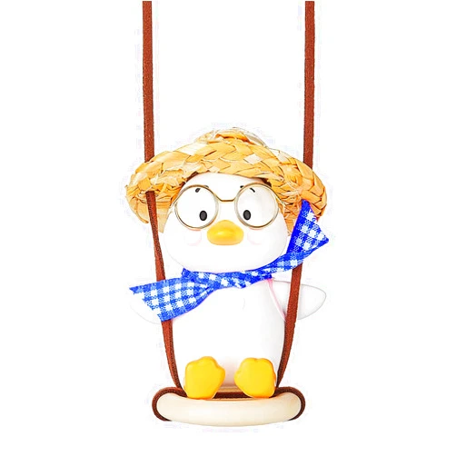 OMETTER Swing Duck Car Hanging Ornament Cute Swing Duck Car Decoration Accessories Rear View Mirrors Ornament Auto Interior Hanging Duck Decoration (Blue Glass Duck)