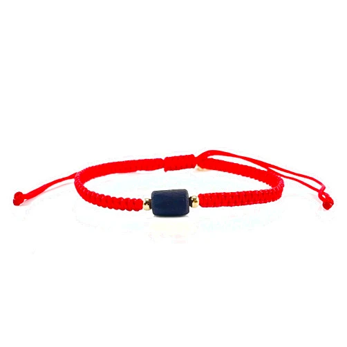 CRUZONE Red Woven Thread Bracelet with Hand-Carved Black Amazonian Jet Azabache Against Evil Eye for Women's Energy Protection