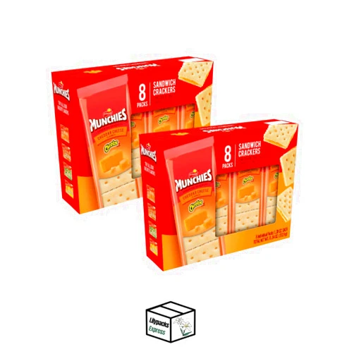 Lilypacks Express Munchies Sandwich Crackers | 2 Packs | 11.04 oz | 96 total individual crackers | Bundled by Lilypacks Express (Cheetos Cheddar)
