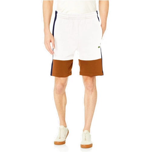 Lacoste Mens Regular Fit Brushed Fleece Colorblock Shorts